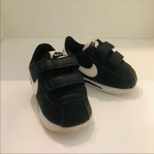 Toddler Nike Cortez Basic Athletic Shoes - Black/White - Size 5C
